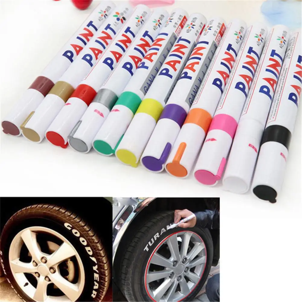 

Waterproof Car Paint Pen Scratch Repair Pen Remover Painting Paint Marker Pen Car Tyre Tire Tread Rubber 4 Colors