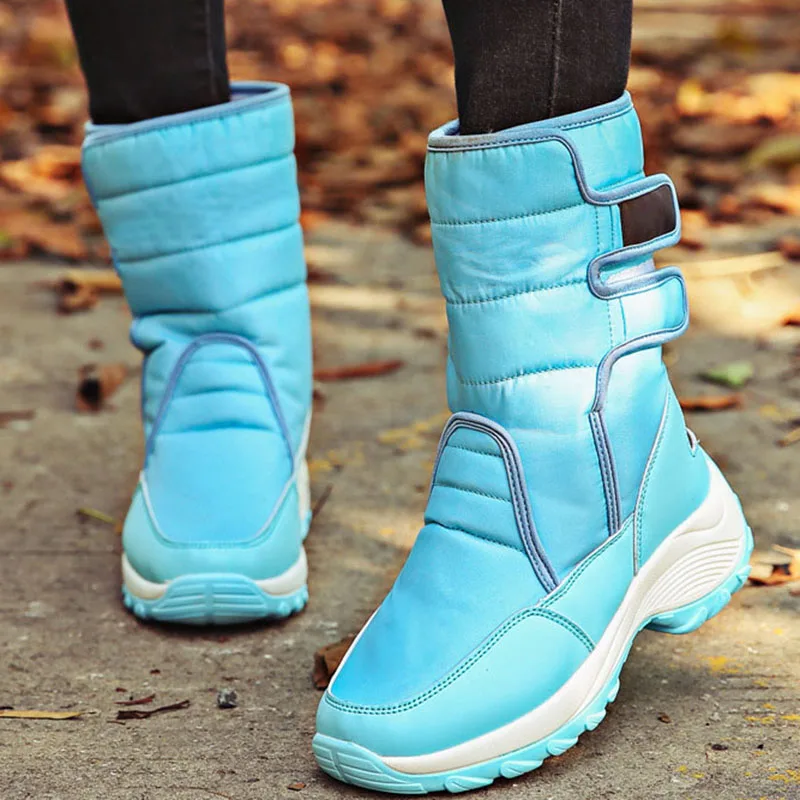 2019 Winter Fashion women shoes Breathable Thick bottom warm fur Mid-Calf Wedge waterproof Shoes plus size zapatos de mujer | Обувь