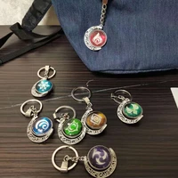 anime game keychain genshin impact element gods eye for men car key chain women accessories cute bag pendant key ring gifts