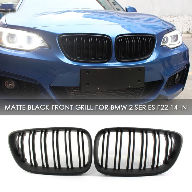 Черная матовая решетка для переднего бампера BMW 2 серии F22 F23 M2 F87 220i 228i 230i