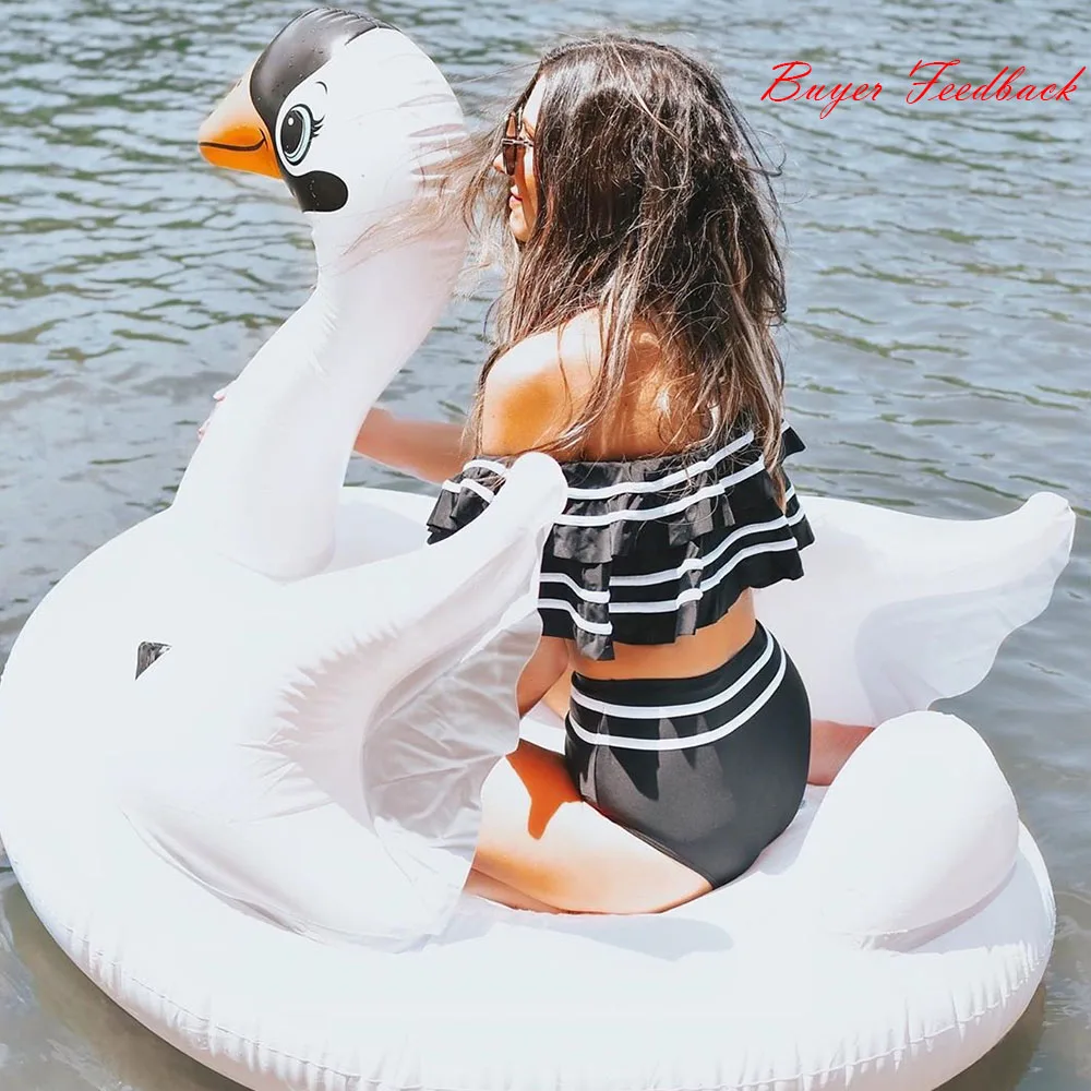 

High Waist Bikini Set 2021 Sexy Off Shoulder Swimwear Women Swimsuit Ruffle Bathing Suit Beachwear Biquini female