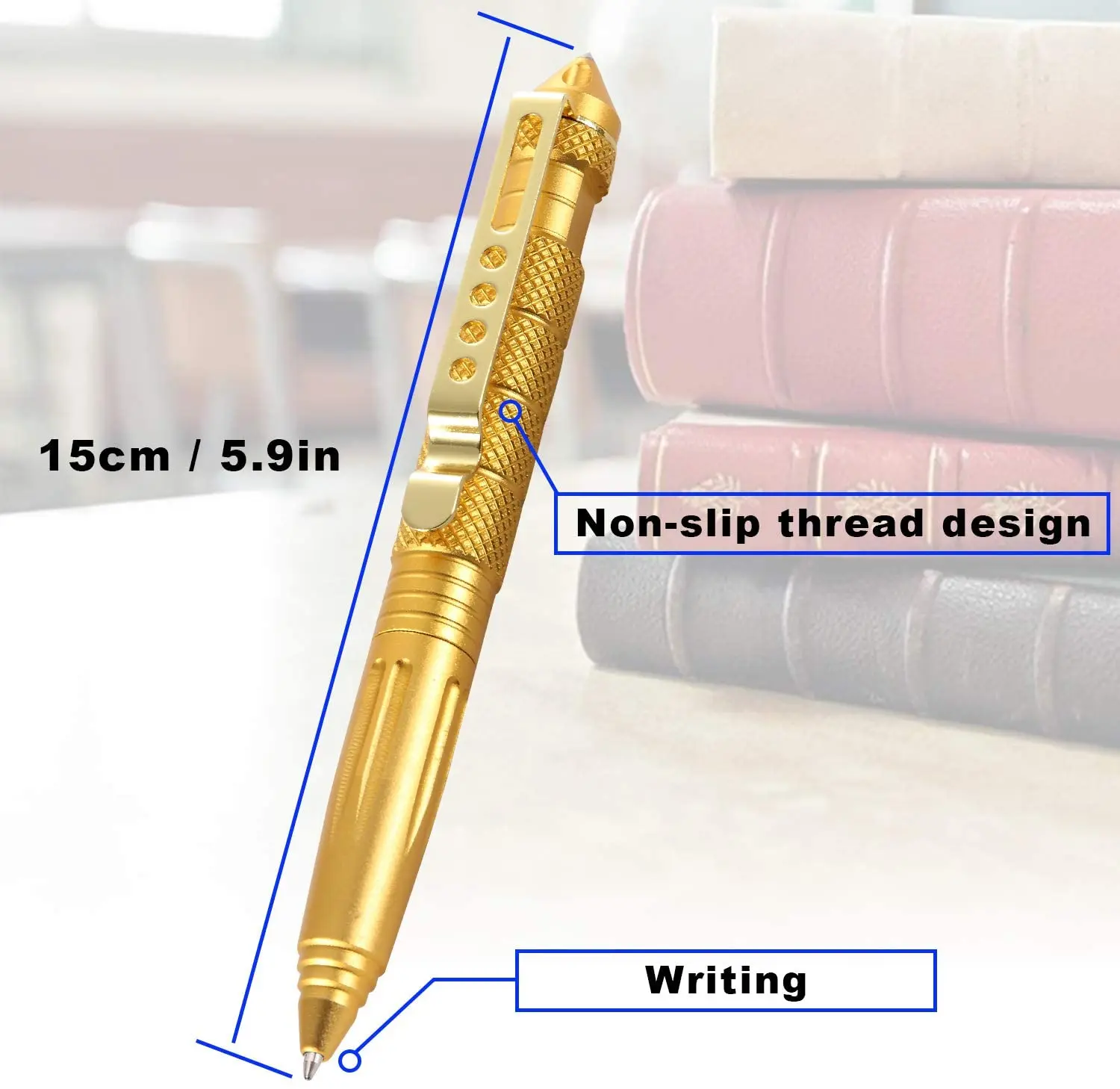 

New Fashion Tactical Defence Personal Pen Self Defense Weapons Emergency Glass Breaker Military Survival Tool Anti Skid Aluminum