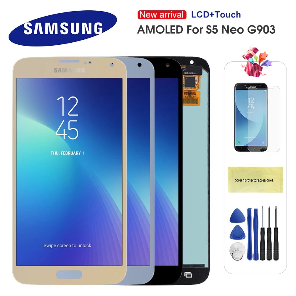 

Super AMOLED для Samsung Galaxy S5 NEO LCD SM-G903M G903 G903F G903M дисплей сенсорный экран дигитайзер в сборе для S5 S5 neo lcd