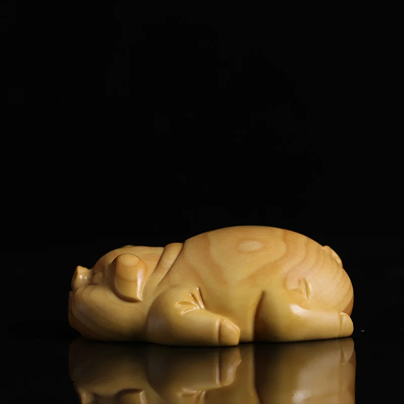 Статуя счастливых денег свинка Милая сильная Статуэтка деревянная украшение для