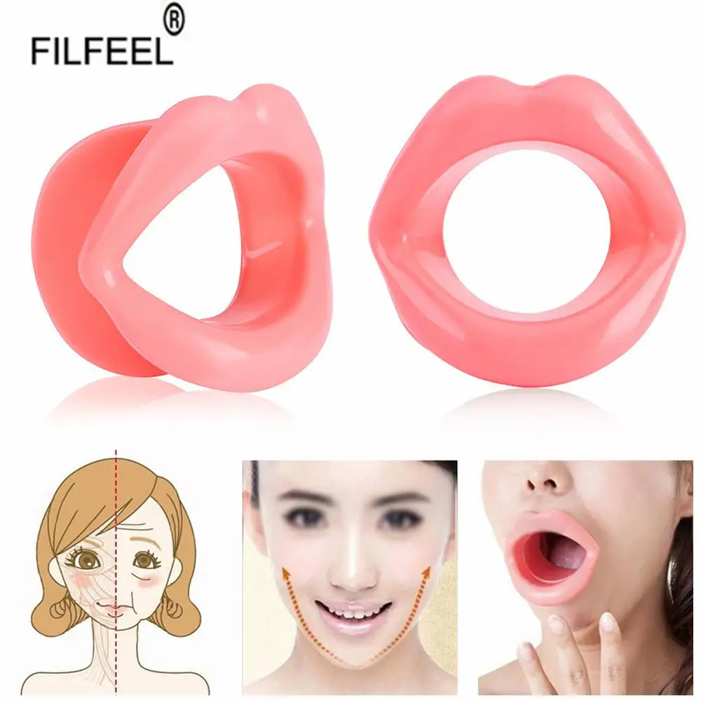 Силиконовый резиновый тренажер для лица массажер губ мышц рта против морщин