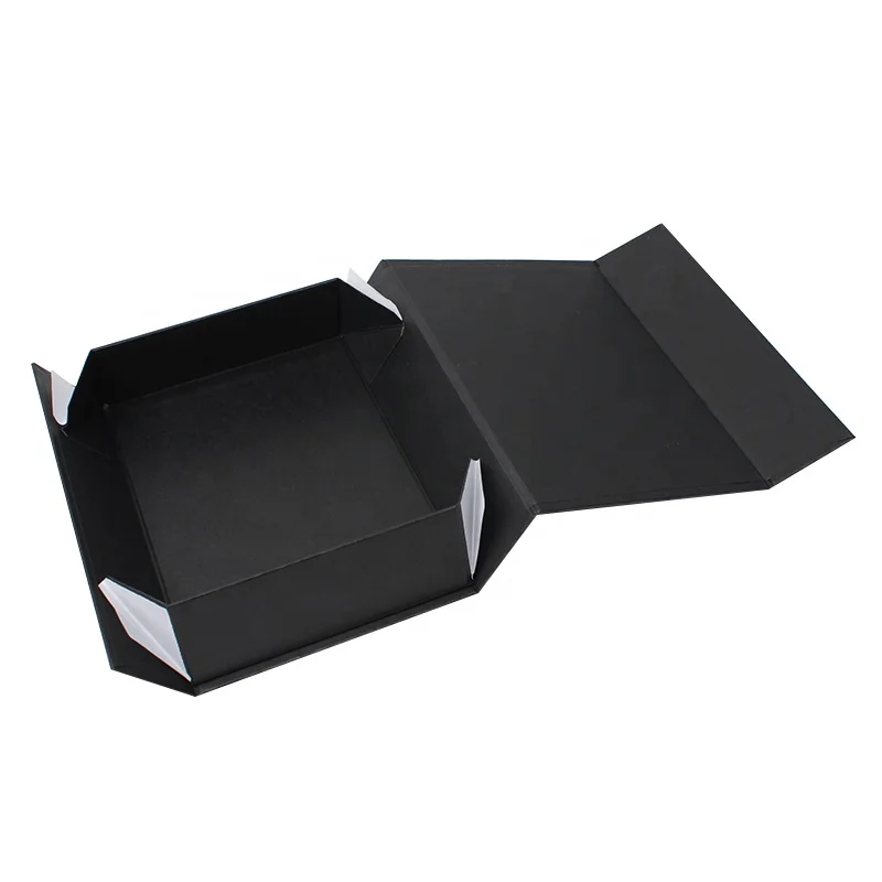 

Роскошные Картонные коробки на заказ, дизайн вашего логотипа, Черная Магнитная Складная подарочная коробка