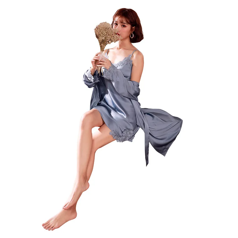 SIMISI/комплект из 2 предметов женская ночная рубашка костюм вискоза Однотонная