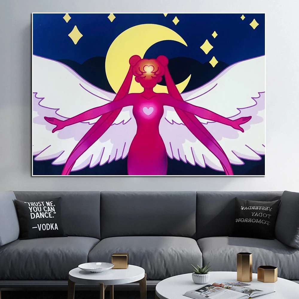 Абстрактная аниме постер Сейлор Мун печать сексуальная девушка комикс Ангел