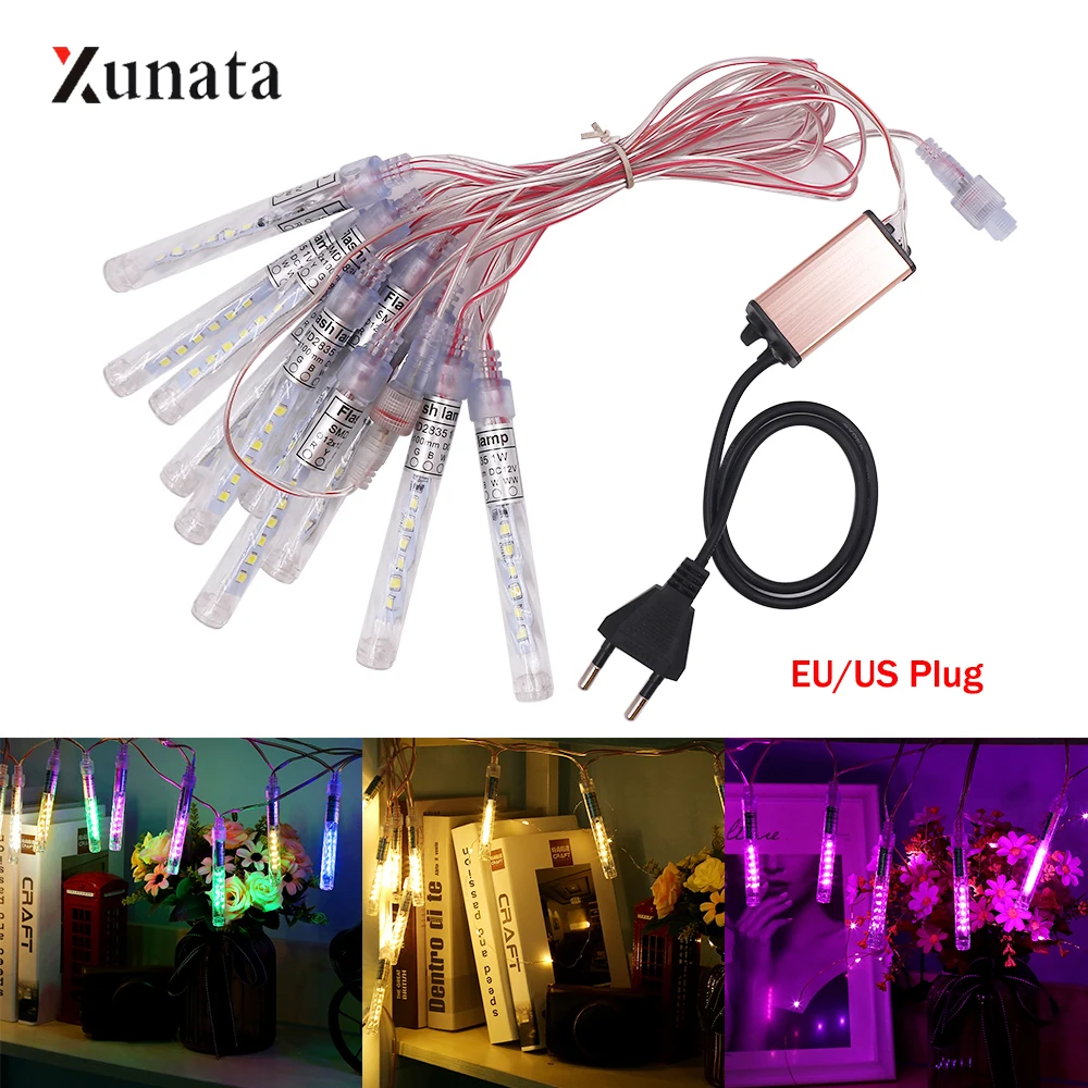 10 трубок см водонепроницаемые светодиодные лампы метеоритный дождь