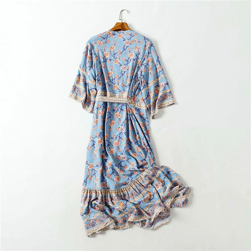 В винтажном стиле Женские туфли с цветочным принтом и короткими рукавами поясом