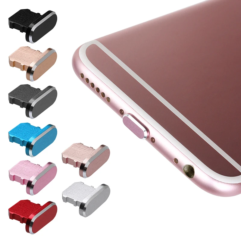 

Practical Dustproof Cover Aluminium Alloy Metal Anti Dust Charger Dock Plug Stopper Cap for iPhone X XR Max 87 6S Plus