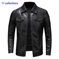 hot selling collection of leather jacketleather jacket mens autumn winter motorcycle leather coat 5xl faux leather pu coat