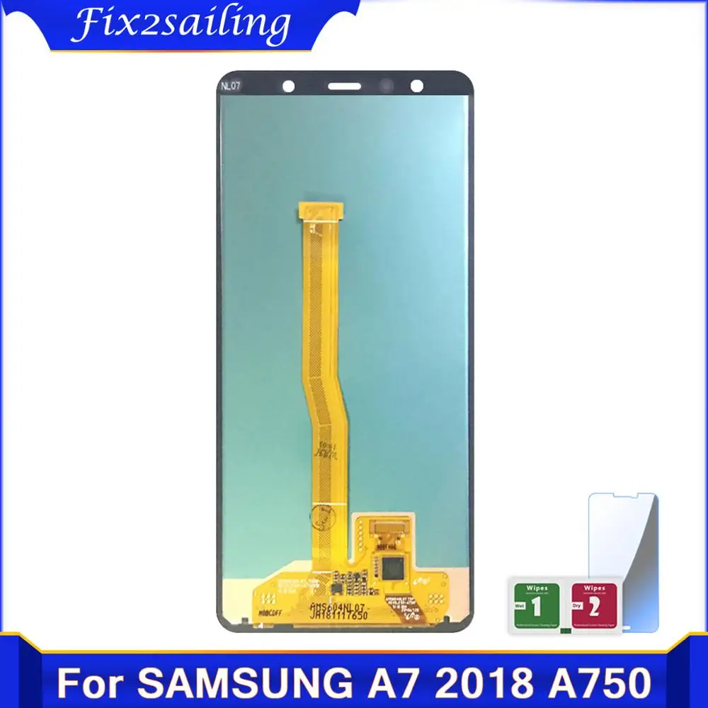 Оригинальный AMOLED ЖК дисплей 6 0 дюйма для Samsung Galaxy A7 2018 A750 SM A750F A750FN A750G с сенсорным