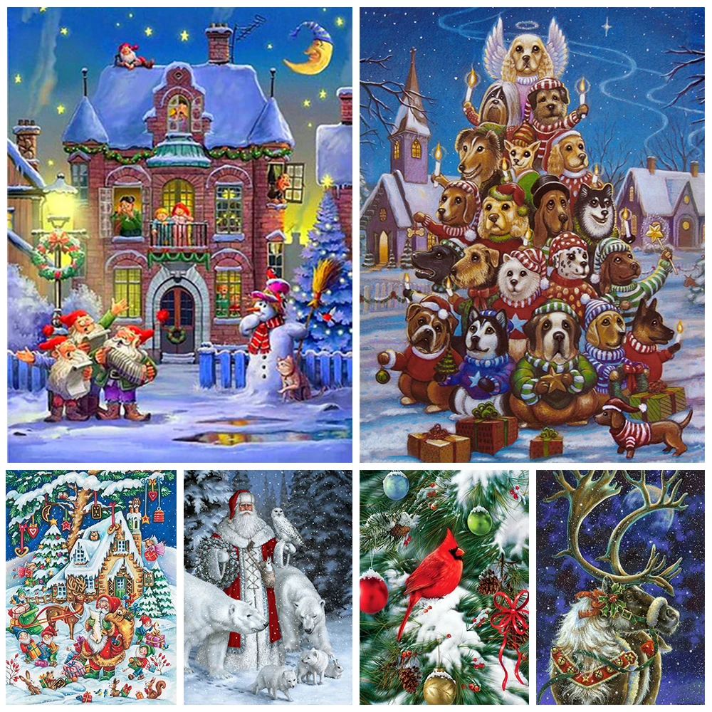 

5D DIY Diamond Painting Tree Christmas Full Diamond Embroidery Santa Claus Cross Stitch Kit Mosaic Home Decoration Art Gift