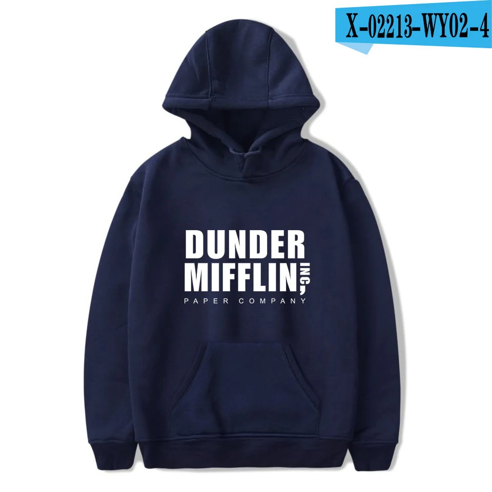 Мужские толстовки с капюшоном dulder Mifflin, толстовки для офиса, ТВ-шоу, хип-хоп худи, модные мужские толстовки, свитера, европейские размеры - Цвет: navy