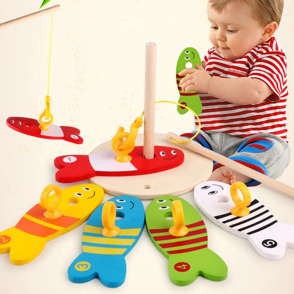 Деревянные цифровые рыболовные игры игрушки для рыбалки экологически чистые