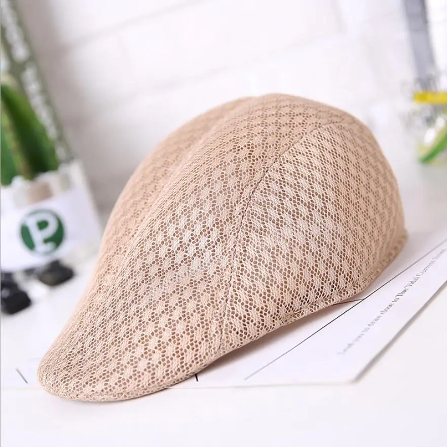 Однотонный мужской берет из соломы летняя плоская кепка Мужская классическая