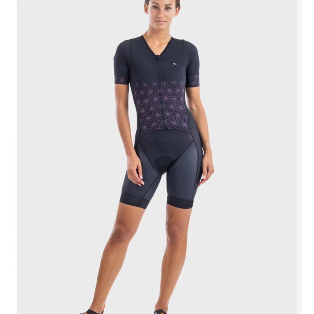 

Женский трикотажный комбинезон Boestalk для триатлона с короткими рукавами, костюм для команды MTB, спортивная одежда для бега, дышащая Новинка ...