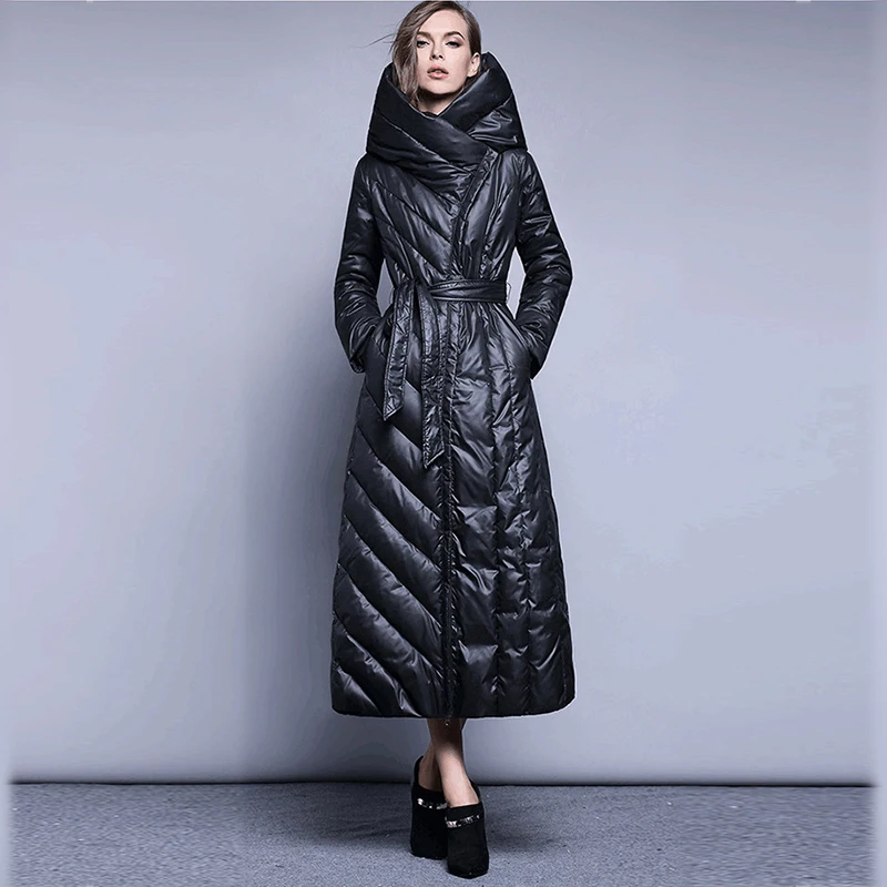 7XL Модная белая куртка на утином пуху для женщин новинка 2019 Толстая Женская