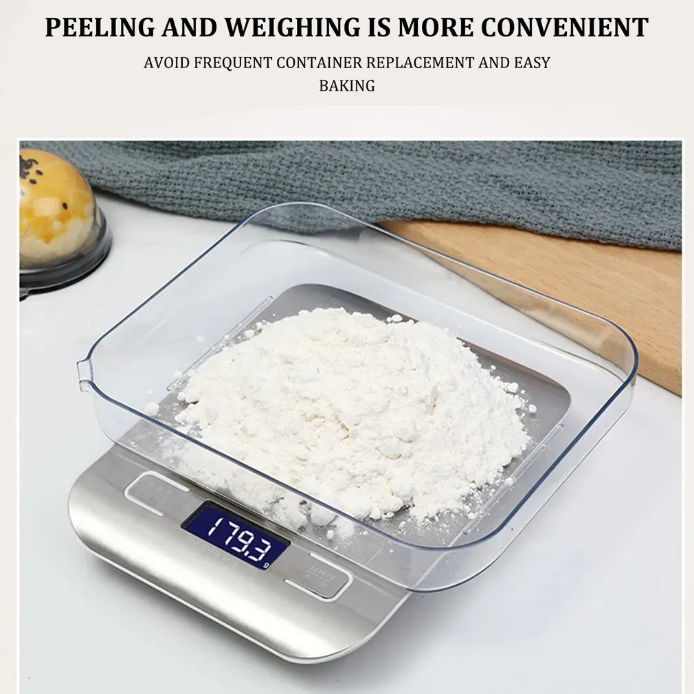 Новые электронные весы с подносом Кухня шкала из нержавеющей стали бытовой Еда