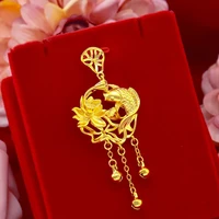 goldfish pendant chain necklace charm women girl jewelry yellow gold filled pretty gift