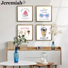 Летний арбуз, холст, постер, сезон, мороженое, искусство стен, Скандинавская детская комната, аксессуары для украшения дома