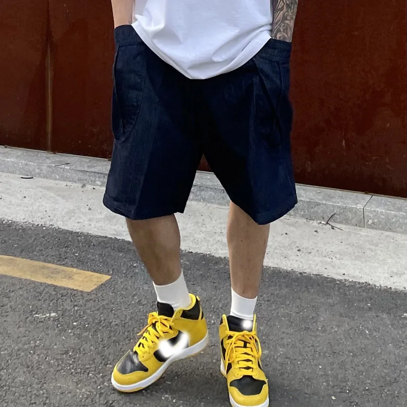 2021 Korean Version Of The Summer New High Street Trend Washed Denim Shorts Casual Sports Loose Five-Point Pants