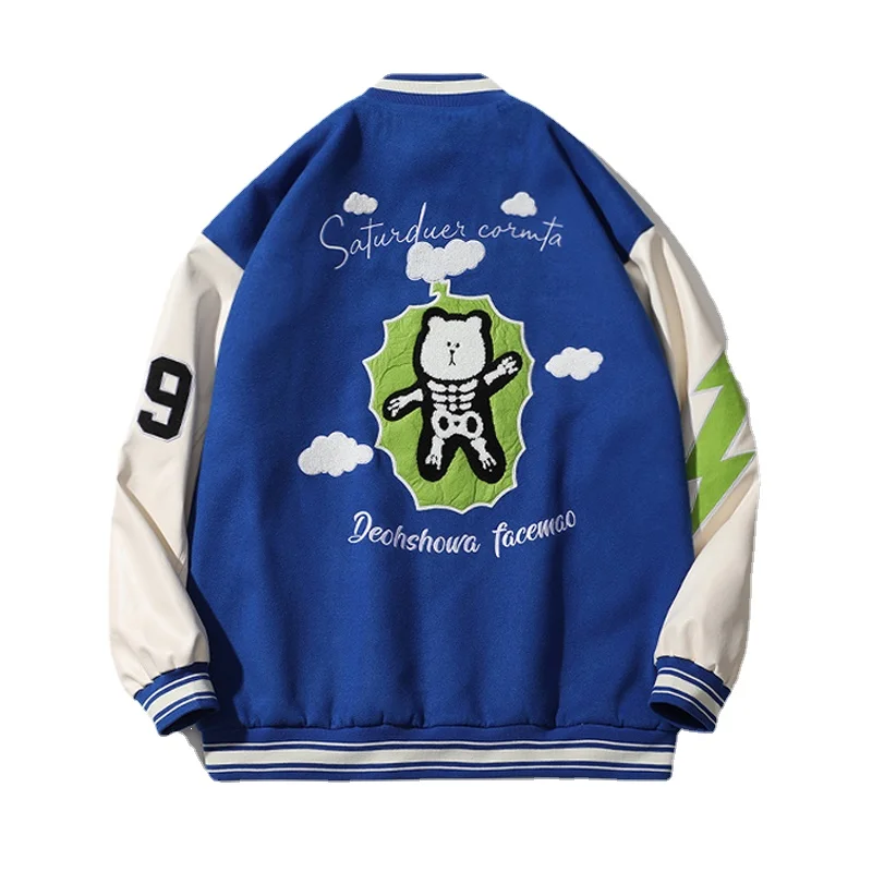 

2021 Oversized Jacket Tops Women Spliced Fall Winter Baseball Uniforms Hip Hop Female Coat Loose Casual Klein Blue Street Coats