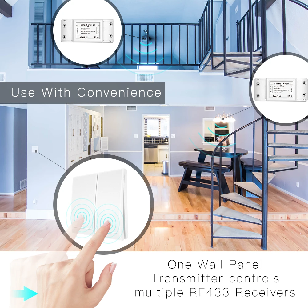 Беспроводной смарт-переключатель Tiktango 433 МГц Радиочастотный пульт