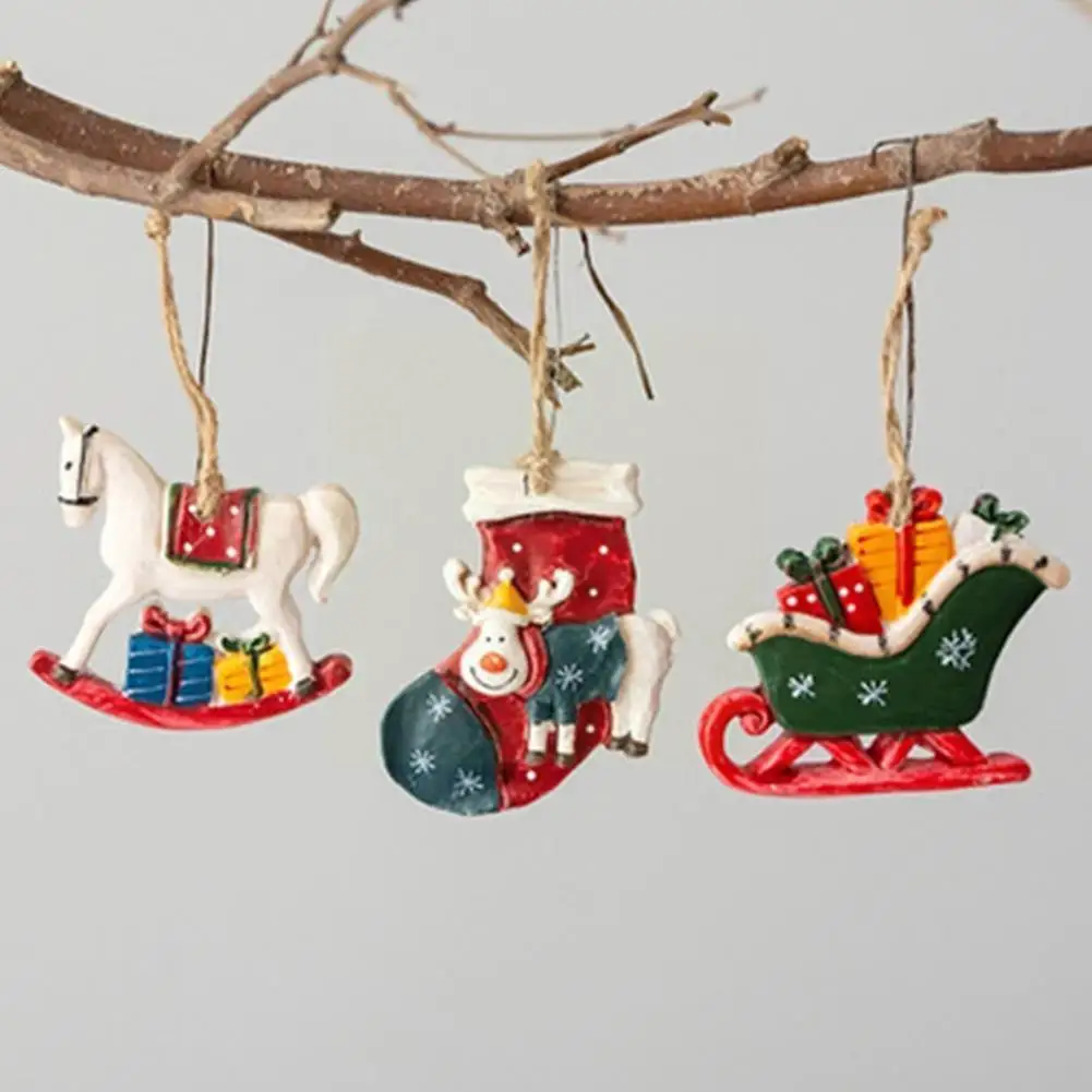 

Рождественские украшения в стиле ретро, маленькая лошадь, рождественские носки, подвесные украшения, детские подарки, игрушки, подвеска на ...