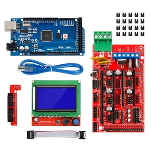 1set 3d printer parts excellent mega 2560 r3 mega2560 rev3 ramps 1 4 controller ramps1 4 lcd 12864 lcd for arduino kit free global shipping