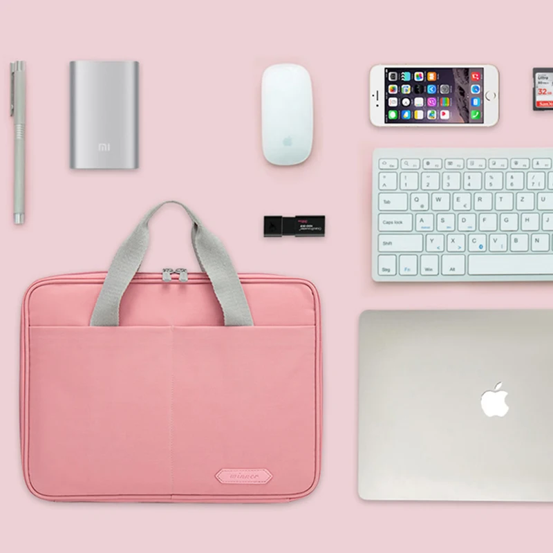 laptop bag case for macbook 13 14 15 inch laptop sleeve briefcase 15 6 notebook bag for dell acer asus hp business women handbag free global shipping