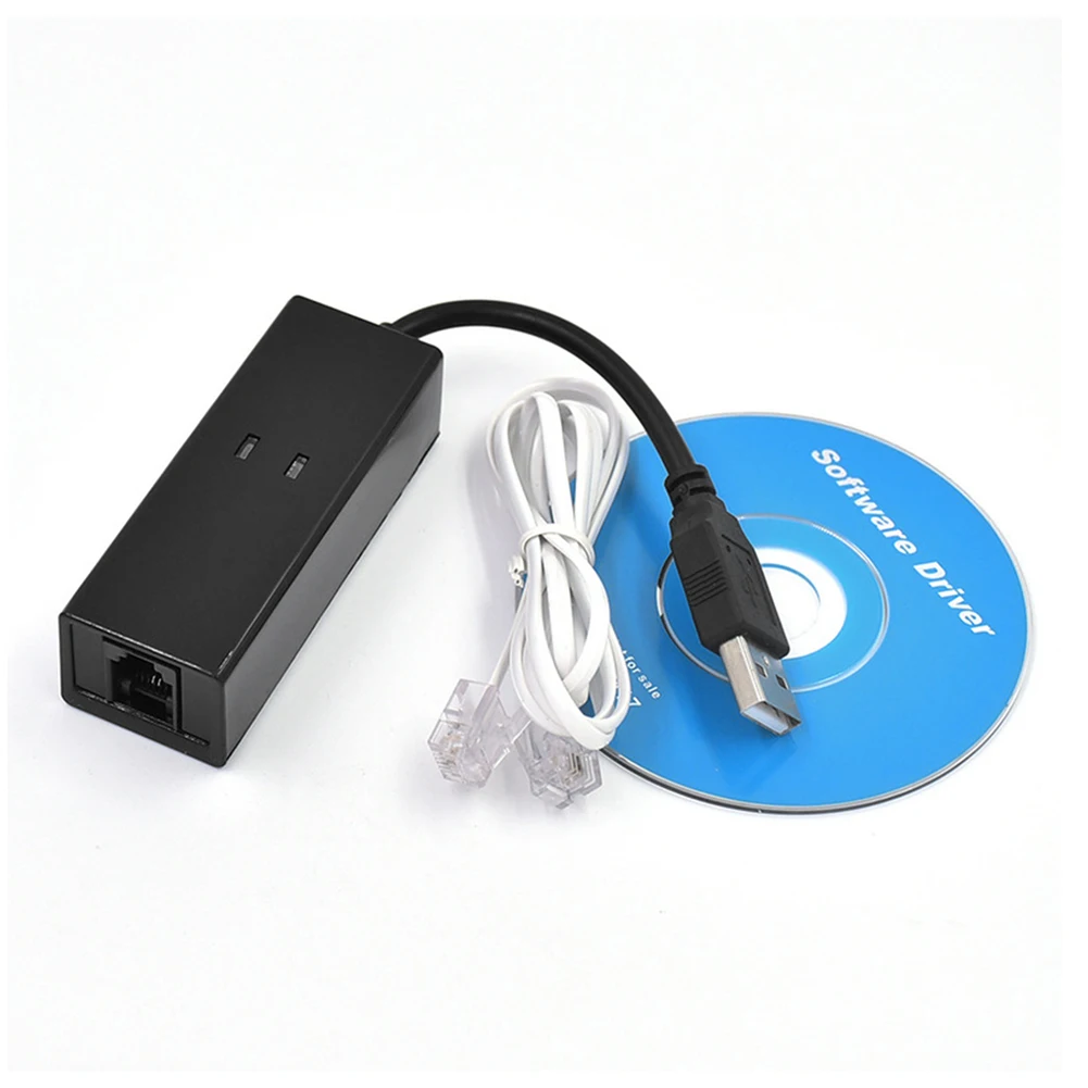 

56K USB Data/Fax Telephone Modem for Windows XP/8/7 External Dial Up Voice Fax Data Modem Single Port Dial-Up Cable
