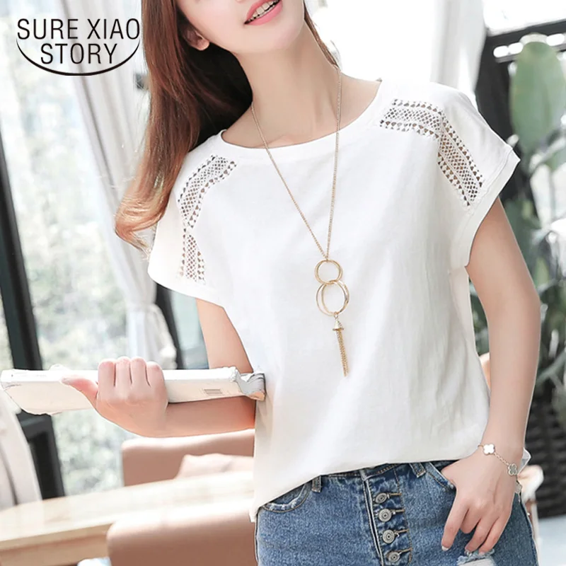 Большие размеры Женская одежда 2018 модная летняя блузка с повседневная вырезом