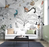 tropical rain forest flora and fauna living room dining room bedroom custom wallpaper mural 8d waterproof wall cloth