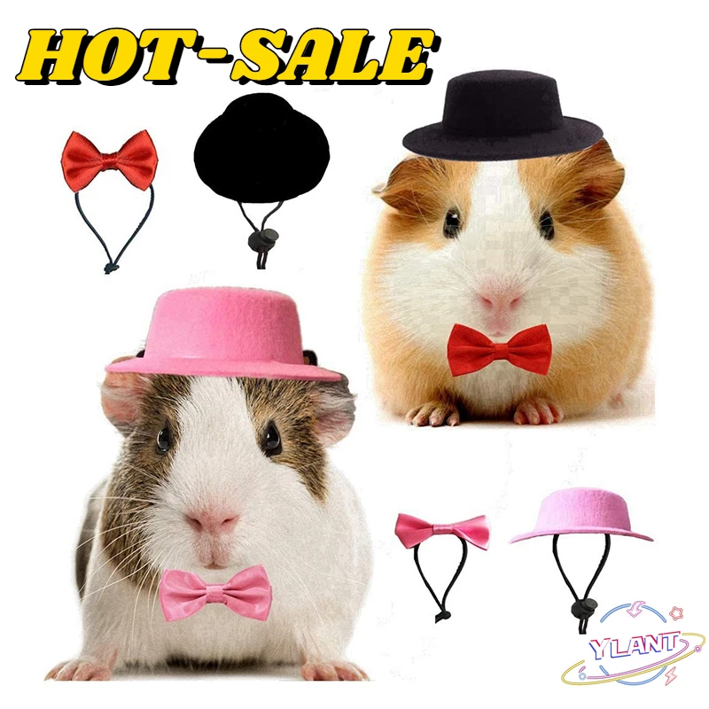 

SWT Rabbit Guinea Pig Hamster Totoro Hedgehog Hat and Bow Tie Top Hat Pet Festive Funny Cap Head Accessories Small Animals Hats