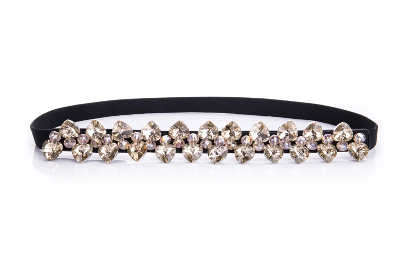 White Black Crystal Women Belt Caestus Waistband Belt Elastic Band Fashion Ladies Luxury Rhinestone Beaded Waist Belts Dp57