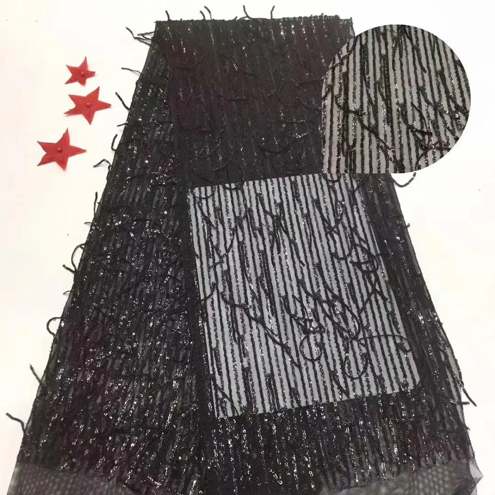 Кисточки блестки стиль 5 ярдов африканская ткань для тюли кружевная/Высокое