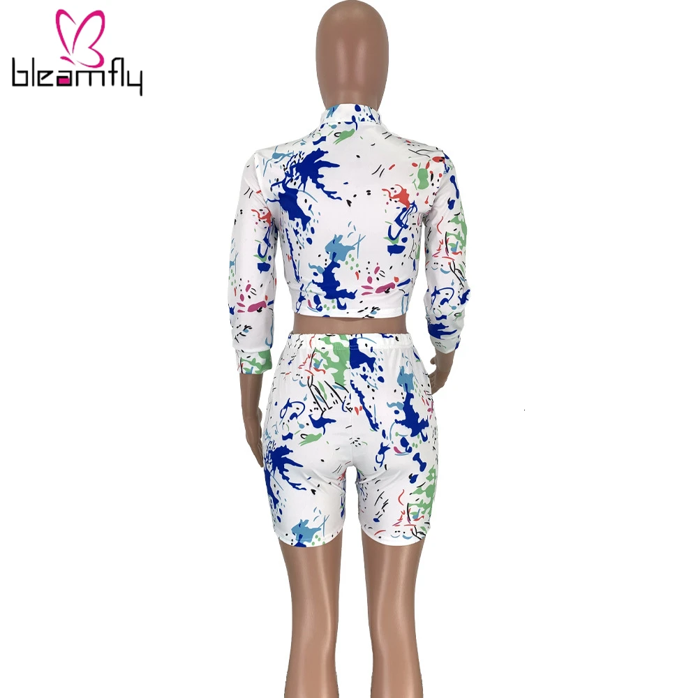 2019 женский новый рисунок на тему осени принт стойка Шея тройник топ и брюки