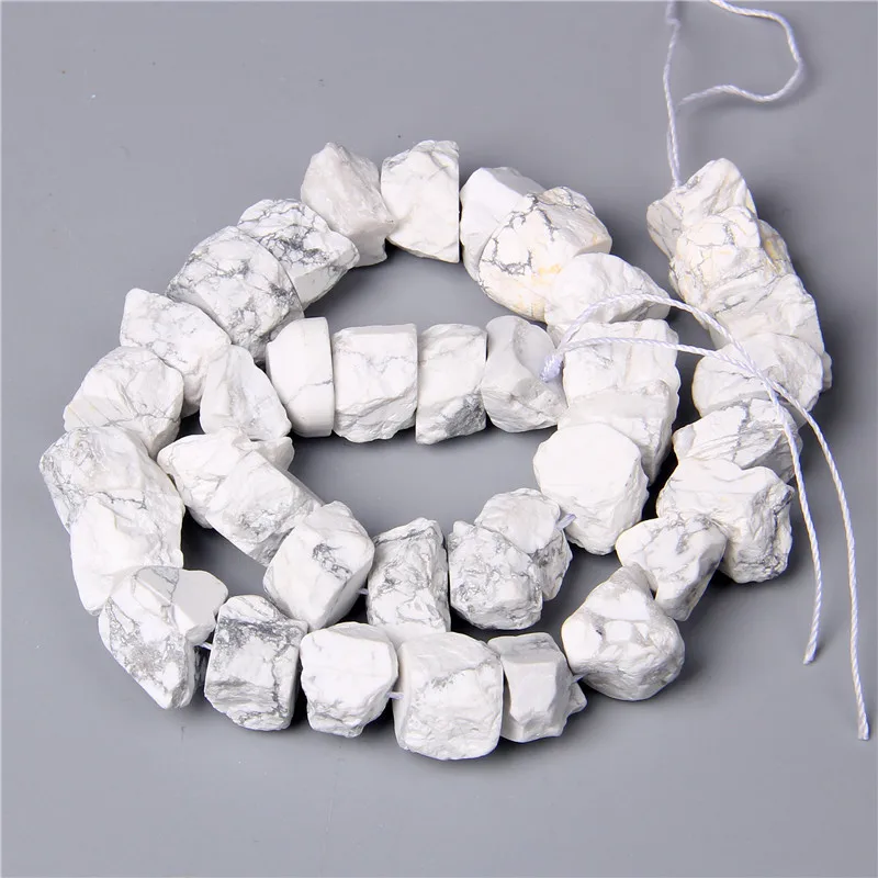 Белые бусы из бирюзы Howlite самородок необработанный бусины нерегулярные Форма