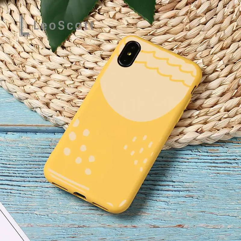

Art Abstract Phone Case Yellow Candy Color for iPhone 11 12 mini pro XS MAX 8 7 6 6S Plus X SE 2020 XR