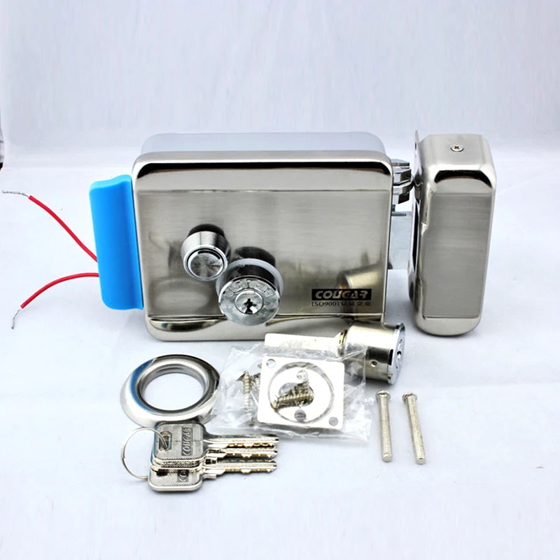 

Stainless Steel Electronic Control Lock Electric Gate Door Lock support Video Doorphone Intercom System