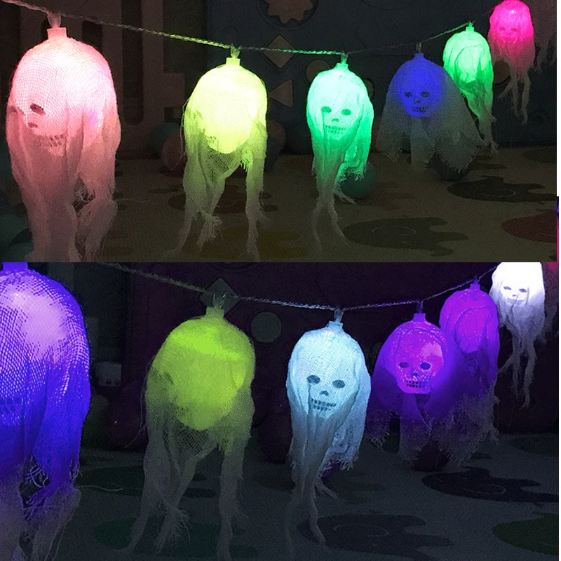 Ужас Хэллоуин Ghost String Light 10 светодиодный 2 5 м ЕС AC220V белый цвет украшение для