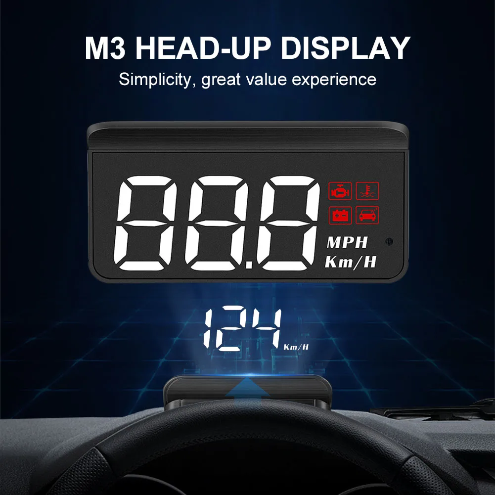 M3 Car HUD Head Up Display OBD2 Overspeed Warning System Projector Windshield Auto Electronic Voltage Alarm for Car Trucks 2019 new hud m8 better than a100s hud car hud head up display obd2 overspeed warning auto electronic water temperature