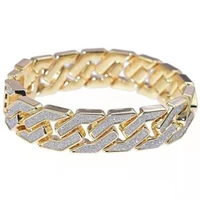 iced out bracelet for men women cuban link chain charm bracelet mens big gold chain bangle couple bracelet men hip hop jewelry