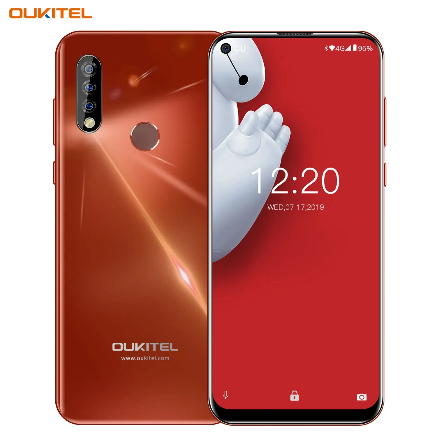Мобильный телефон OUKITEL C17 Pro, 6,35 дюймов, 19:9, Android 9,0, MT6763, четыре ядра, 4 Гб ОЗУ, 64 Гб ПЗУ, Face ID, 4G LTE, 3900 мАч, аккумулятор, смартфон - Цвет: Red