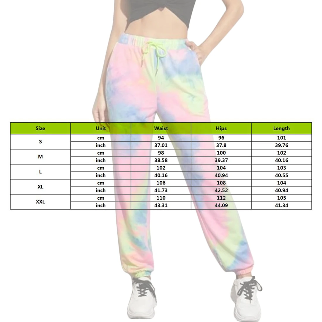 

Harajuku Joggers Wide Leg SweatPants Women Tie Dye Trousers Plus Size High Waist Pants Streetwear Korean Casual Pants Femme
