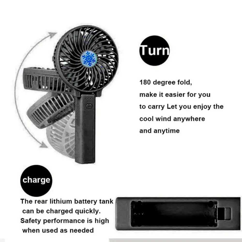 Настольный мини вентилятор с USB зарядкой перезаряжаемый портативный охладитель