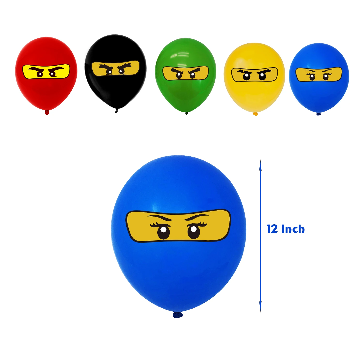 Conjuntos de cumplea&ntilde;os con tem&aacute;tica Ninja, globos con estampado de Avatar Ninja, pancarta Streamer, adornos para Tartas, conjuntos de decoraciones para fiesta de cumplea&ntilde;os para ni&ntilde;os-2