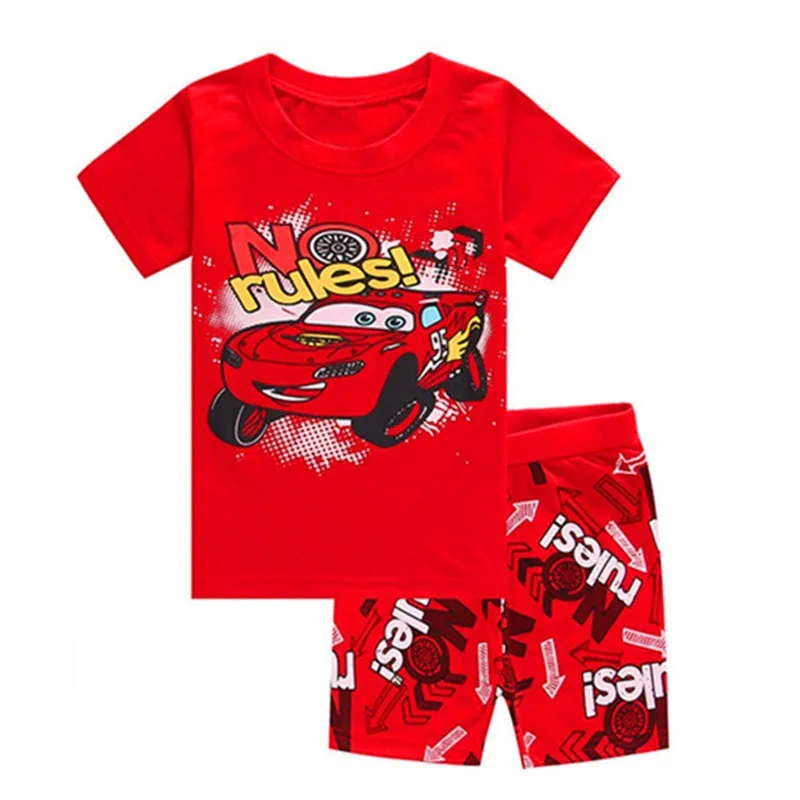 Kids Clothing Set Baby Cartoon Cars Pajamas Boys Girls Shorts Tees Nightclothes Sleepwear Toddler Pyjamas Sleepsuit Children | Детская
